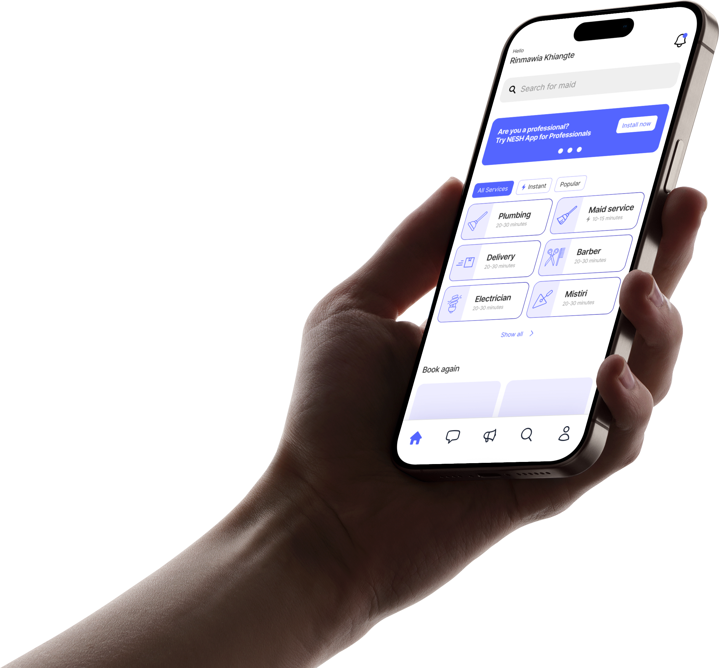 NESH app on phone